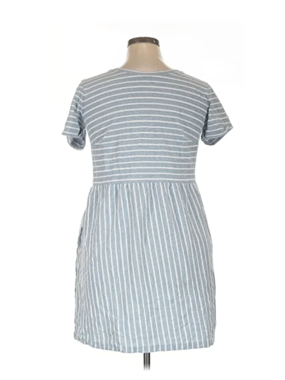 LOFT Chambray Stripe Blue and White Striped Cotton Dress 20/22 Plus
